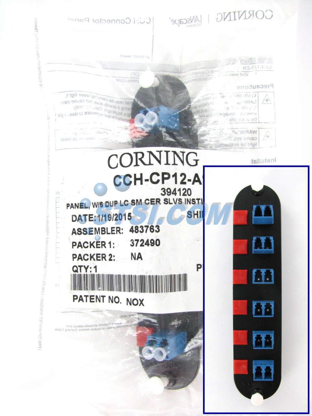 Corning CCH-CP12-A9 Fiber Adapter Panel, 6 LC Duplex OS2 Singlemode ~STSI - Afbeelding 1 van 3