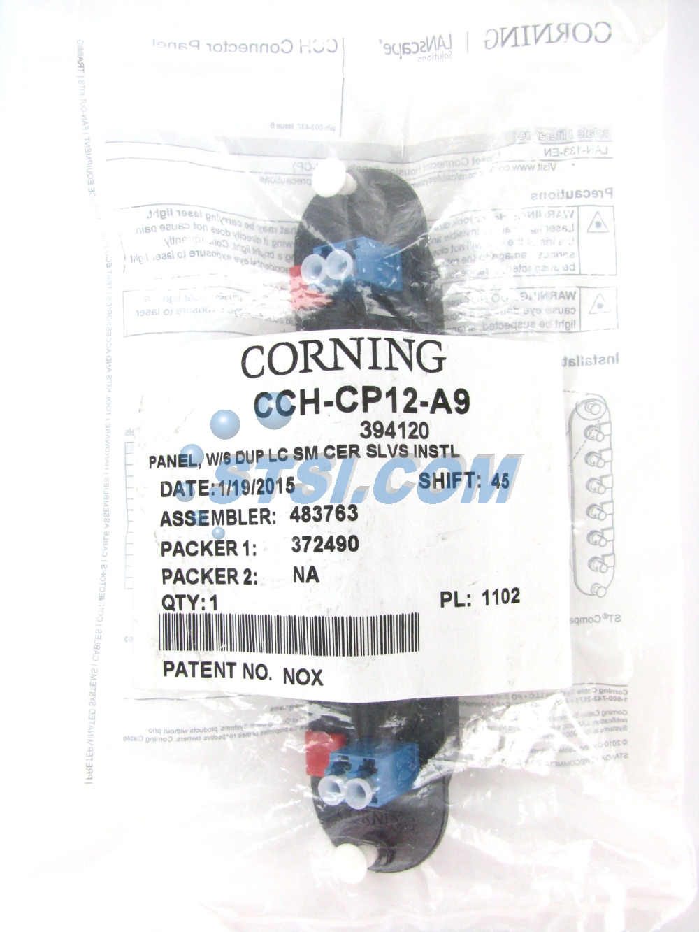 Corning CCH-CP12-A9 Fiber Adapter Panel, 6 LC Duplex OS2 Singlemode ~STSI - Afbeelding 2 van 3