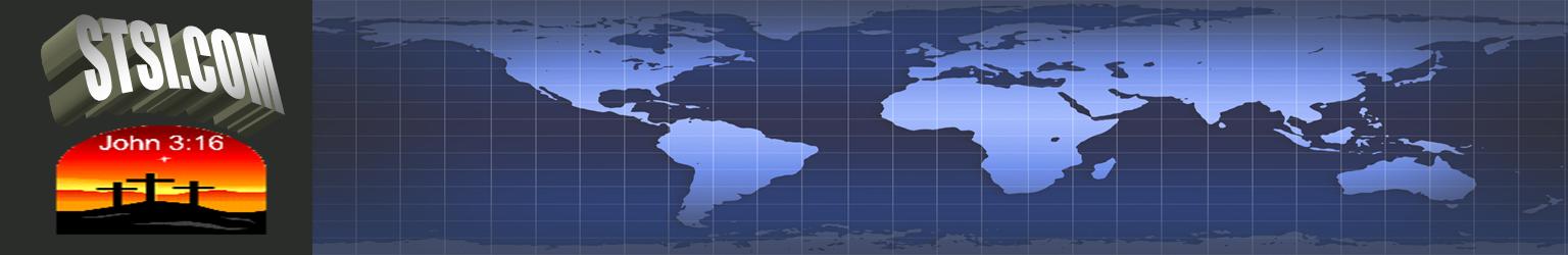 STSI.com and John 3:16 over a world map